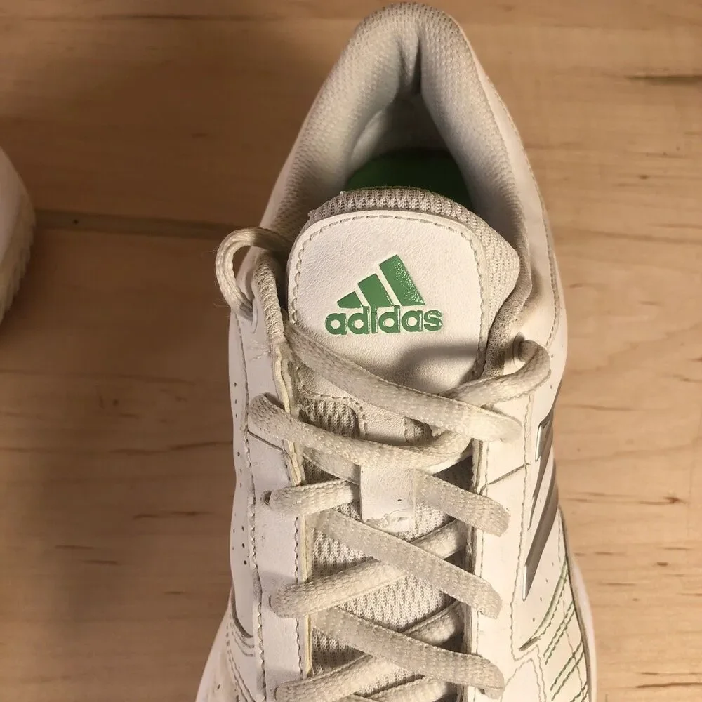 Adidas Bercuda Shoes Size Women's 8.5 White Green Athletic Trainer Sneakers